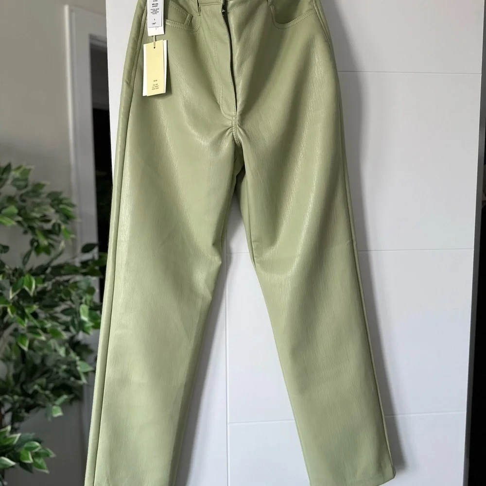 BNWT MELINA HIGH RISE SAGE GREEN PANTS - Picture 6 of 9